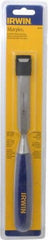 Irwin - 10-3/4" OAL x 3/4" Blade Width Wood Chisel - Polypropylene Handle - Makers Industrial Supply