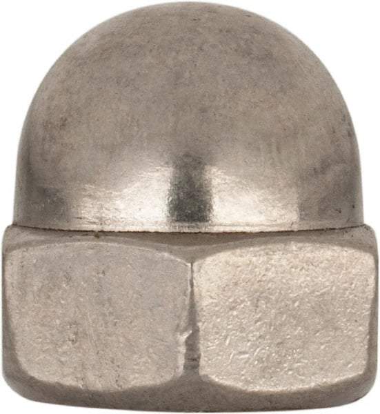 Value Collection - M10x1.5 Metric Coarse, 17mm Width Across Flats, Uncoated, Stainless Steel Acorn Nut - 18mm Overall Height, Austenitic A2, DIN 1587 - Makers Industrial Supply