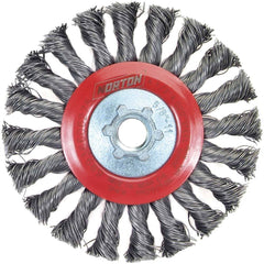 Norton - 4-1/2" OD, 5/8-11 Arbor Hole, Knotted Carbon Wheel Brush - Makers Industrial Supply