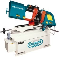 Clausing - 9 x 14-1/2" Max Capacity, Manual Variable Speed Pulley Horizontal Bandsaw - 50 to 295 SFPM Blade Speed, 110/220 Volts, 45°, 1.5 hp, 1 Phase - Makers Industrial Supply