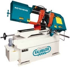 Clausing - 9 x 14-1/2" Max Capacity, Manual Step Pulley Horizontal Bandsaw - 75, 121, 190, 305 SFPM Blade Speed, 110/220 Volts, 45°, 1.5 hp, 1 Phase - Makers Industrial Supply