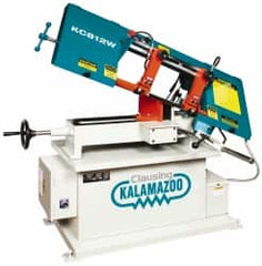 Clausing - 7 x 14" Max Capacity, Manual Step Pulley Horizontal Bandsaw - 59, 96, 155 & 260 SFPM Blade Speed, 110/220 Volts, 45°, 1 hp, 1 Phase - Makers Industrial Supply