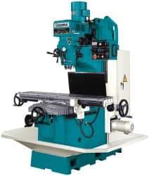 Clausing - 15" Table Width x 60" Table Length, Variable Speed Pulley Control, 3 Phase Knee Milling Machine - NT40 Spindle Taper, 5 hp - Makers Industrial Supply