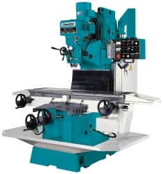 Clausing - 15" Table Width x 60" Table Length, Electronic Variable Speed Control, 3 Phase Knee Milling Machine - NT40 Spindle Taper, 5 hp - Makers Industrial Supply