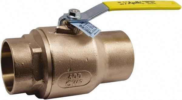 Conbraco - 1-1/2" Pipe, Standard Port, Lead Free Bronze Standard Ball Valve - 2 Piece, Solder x Solder Ends, Lever Handle, 600 WOG, 150 WSP - Makers Industrial Supply