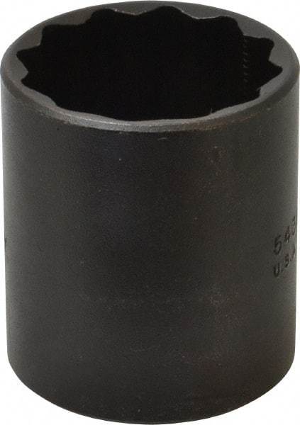 Proto - 1-3/16", 1/2" Drive, Standard Hand Socket - 12 Points, 1-3/4" OAL, Alloy Steel, Black Finish - Makers Industrial Supply