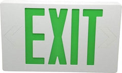 Mule - 1 Face, 5 Watt, White, Polycarbonate, LED, Illuminated Exit Sign - 120/277 VAC, Nickel Cadmium, Universal Mounted, 12 Inch Long x 1-1/2 Inch Wide x 7-1/2 Inch High - Makers Industrial Supply