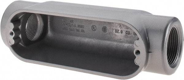 Thomas & Betts - C Body, 1-1/4" Trade, IMC, Rigid Aluminum Conduit Body - Oval, 7-7/8" OAL, 32 cc Capacity, Gray - Makers Industrial Supply