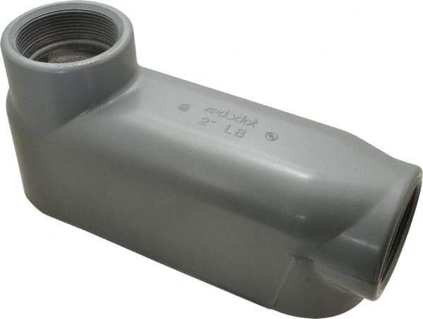 Thomas & Betts - LB Body, 2" Trade, IMC, Rigid Aluminum Conduit Body - Oval, 9-13/16" OAL, 69-1/2 cc Capacity, Gray - Makers Industrial Supply