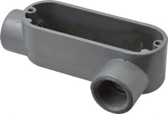 Thomas & Betts - LL Body, 1/2" Trade, IMC, Rigid Aluminum Conduit Body - Oval, 3-1/2" OAL, 4.3 cc Capacity, Gray - Makers Industrial Supply