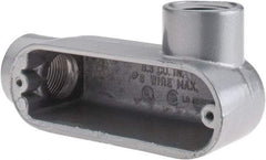 Thomas & Betts - LR Body, 1-1/2" Trade, IMC, Rigid Aluminum Conduit Body - Oval, 6-1/2" OAL, 32 cc Capacity, Gray - Makers Industrial Supply