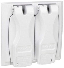 Thomas & Betts - Electrical Outlet Box Zinc Weatherproof Cover - Includes (2) Adapter Plates & Single Receptacle up to 1-9/16" - Makers Industrial Supply