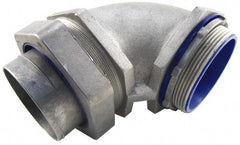 Thomas & Betts - 3-1/2" Trade, Die Cast Zinc Compression Angled FMC & Liquidtight Conduit Connector - Partially Insulated - Makers Industrial Supply