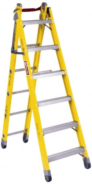 Louisville - 8 Steps, 8' High, Type IAA Rating, Fiberglass Multi-Use Ladder - Makers Industrial Supply