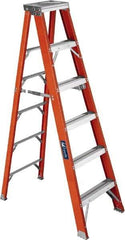 Louisville - 5 Steps, 5' High, Type IAA Rating, Fiberglass Step Ladder - 375 Lb Capacity, 20-5/16" Base Width - Makers Industrial Supply