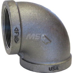 Black 90 ° Elbow: 3-1/2″, 150 psi, Threaded Malleable Iron, Black Finish, Class 150