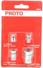 Proto - 1/4, 3/8, 1/2" Drive, Ratcheting Wrench Adapter Set Inch - 1-1/8" OAL - Makers Industrial Supply