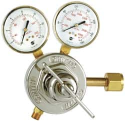 Miller-Smith - 510 CGA Inlet Connection, B Fitting, 50 Max psi, LP Gas Welding Regulator - 9/16-18 Thread, Left Hand Rotation - Exact Industrial Supply