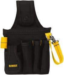 DeWALT - 5 Pocket General Purpose Holster - Ballistic Polyester, Black & Yellow, 6-3/4" Wide x 10-1/2" High - Makers Industrial Supply