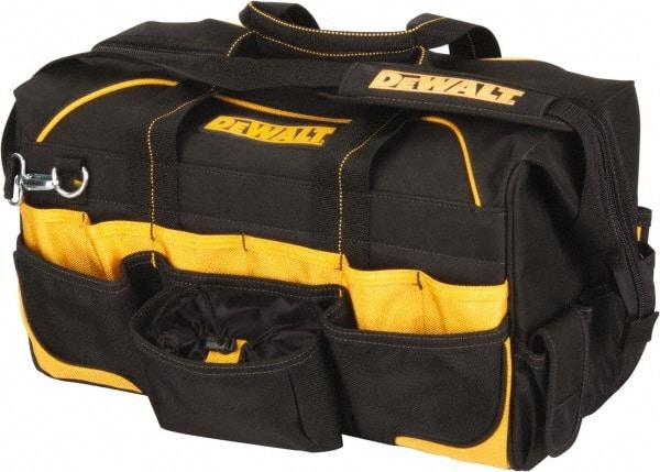 DeWALT - 42 Pocket Black & Yellow Polyester Tool Bag - 18" Wide x 9-1/2" Deep x 10-1/2" High - Makers Industrial Supply