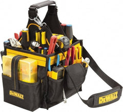 DeWALT - 23 Pocket Black & Yellow Polyester Tool Bag - 10-1/2" Wide x 8-1/2" Deep x 10" High - Makers Industrial Supply