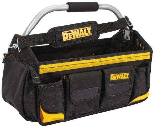 DeWALT - 34 Pocket Black & Yellow Polyester Tool Tote - 18" Wide x 9" Deep x 8" High - Makers Industrial Supply