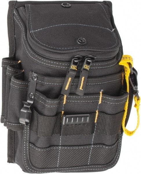 CLC - Medium Ziptop General Purpose Utility Pouch - Polyester, Black, 7-3/4" Wide x 9-3/4" High, Clip on or Through Belt - Makers Industrial Supply