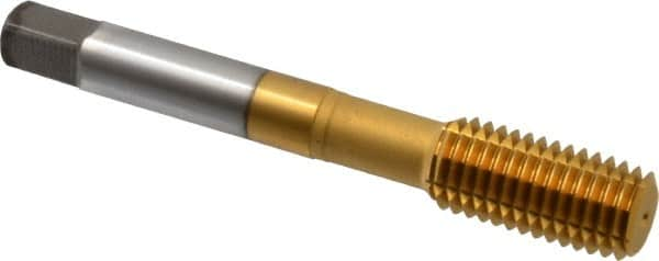 Accupro - M12x1.75 Metric Coarse D11 Thread Limit Plug Thread Forming Tap - Powdered Metal High Speed Steel, TiN Finish, 3-3/8" OAL - Makers Industrial Supply