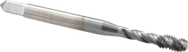 Accupro - #10-32 UNF 3 Flute 2B Modified Bottoming Spiral Flute Tap - Powdered Metal, TiCN Finish, 2-3/8" OAL, Right Hand Flute, Right Hand Thread, H3 - Makers Industrial Supply