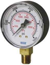 Wika - 4" Dial, 1/4 Thread, 30-0-60 Scale Range, Pressure Gauge - Lower Connection Mount, Accurate to 3-2-3% of Scale - Makers Industrial Supply