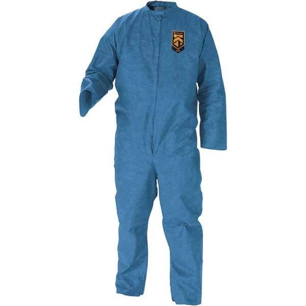 KleenGuard - Size 2XL SMS General Purpose Coveralls - Blue, Zipper Closure, Open Cuffs, Open Ankles - Makers Industrial Supply