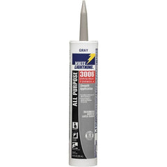 White Lightning - 10 oz Cartridge Gray Acrylic & Latex Caulk - -30 to 180°F Operating Temp, 12 min Tack Free Dry Time, Series 3006 - Makers Industrial Supply