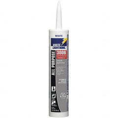 White Lightning - 10 oz Cartridge White Acrylic & Latex Caulk - -30 to 180°F Operating Temp, 12 min Tack Free Dry Time, Series 3006 - Makers Industrial Supply