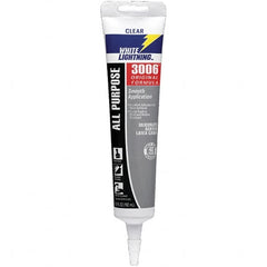 White Lightning - 5.5 oz Cartridge Clear Acrylic & Latex Caulk - -30 to 180°F Operating Temp, 12 min Tack Free Dry Time, Series 3006 - Makers Industrial Supply