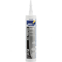 White Lightning - 10 oz Cartridge Clear RTV Silicone Joint Sealant - -80 to 400°F Operating Temp, 30 min Tack Free Dry Time, 24 hr Full Cure Time - Makers Industrial Supply