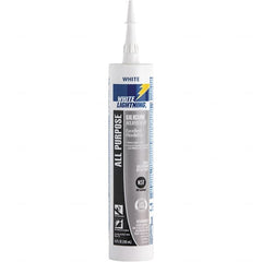 White Lightning - 10 oz Cartridge White RTV Silicone Joint Sealant - -80 to 400°F Operating Temp, 30 min Tack Free Dry Time, 24 hr Full Cure Time - Makers Industrial Supply