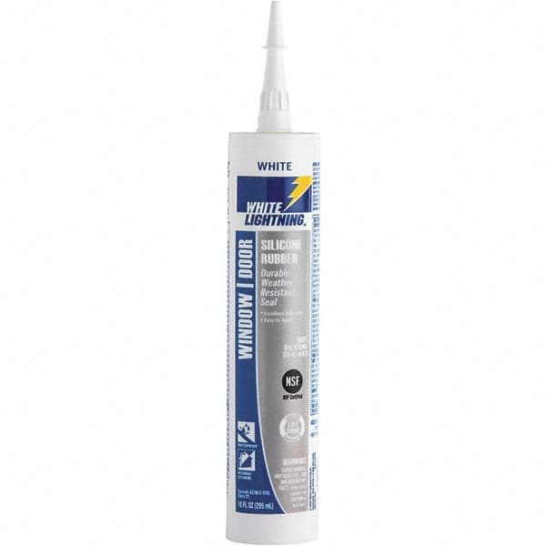 White Lightning - 10 oz Cartridge White RTV Silicone Joint Sealant - -80 to 450°F Operating Temp, 30 min Tack Free Dry Time, 24 hr Full Cure Time - Makers Industrial Supply