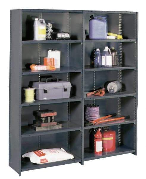 Value Collection - 6 Shelf, 500 Lb. Capacity, Closed Shelving Add-On Unit - 48 Inch Wide x 18 Inch Deep x 85 Inch High, Gray - Makers Industrial Supply