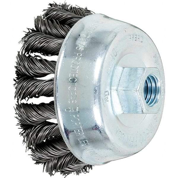 PFERD - Knotted Wire Cup Brush - 3-1/2X.02X5/8-11 COMBITWIST CS KNTCUP BRSH - Makers Industrial Supply
