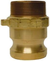 EVER-TITE Coupling Products - 2-1/2" Brass Cam & Groove Suction & Discharge Hose Male Adapter Male NPT Thread - Part F, 2-1/2" Thread, 250 Max psi - Makers Industrial Supply