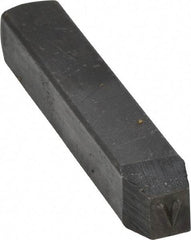 Made in USA - 3/16" Character Size, V Character, Heavy Duty Individual Steel Stamp - Steel, Letter - Makers Industrial Supply