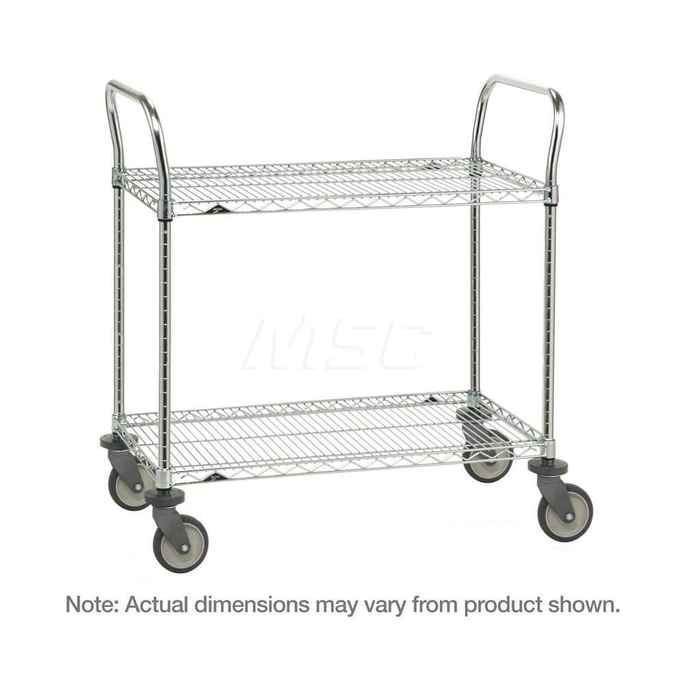 Metro - Carts; Type: Utility ; Load Capacity (Lb.): 900.000 ; Number of Shelves: 2 ; Width (Inch): 24 ; Length (Inch): 48 ; Height (Inch): 39 - Exact Industrial Supply