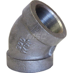 Black 45 ° Elbow: 3″, 300 psi, Threaded Malleable Iron, Galvanized Finish, Class 300