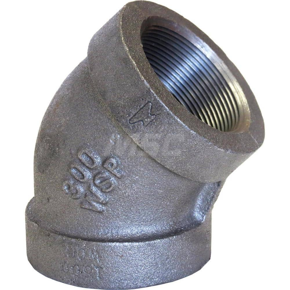 Black 45 ° Elbow: 3/8″, 300 psi, Threaded Malleable Iron, Galvanized Finish, Class 300