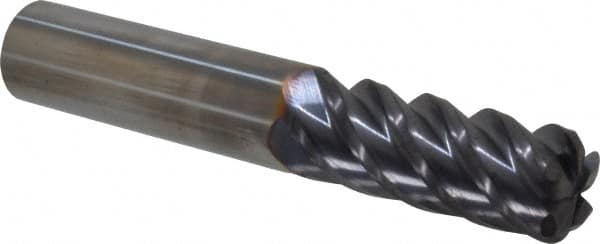 Niagara Cutter - 1/2", 5 Flute, Single End, Solid Carbide, 0.09" Corner Radius End Mill - 3" OAL, 45° Helix, Right Hand Flute, 1-1/4" LOC, Right Hand Cut - Makers Industrial Supply