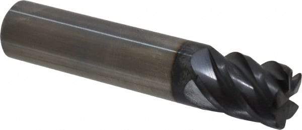 Niagara Cutter - 1/2", 5 Flute, Single End, Solid Carbide, 0.045" Corner Radius End Mill - 2-1/2" OAL, 45° Helix, Right Hand Flute, 5/8" LOC, Right Hand Cut - Makers Industrial Supply