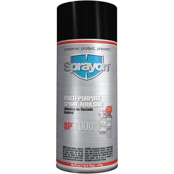 Krylon - 16.75 oz Aerosol White Spray Adhesive - High Tack, 350°F Heat Resistance, Low Strength Bond, Flammable, Series SP7000 - Makers Industrial Supply