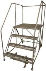 Cotterman - 70" 4 Step Rolling Work Platform - Assembled, 800 Lb Capacity, 40" Platform Height, 40" Base Width x 62" Base Depth, Serrated Steel - Makers Industrial Supply