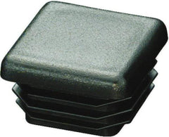 Caplugs - Square Finishing Plug for 14 to 20 Gauge Panels, for 1-1/4" Tube Diam - 0.52" Deep, Low-Density Polyethylene, Black - Makers Industrial Supply