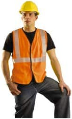 OccuNomix - Size XL Flame Resistant/Retardant Orange Solid General Purpose Vest - 44 to 46" Chest, ANSI 107-2015, ASTM F1506, ATPV=5.4 cal/Sq cm, NFPA 70E/HRC=1, Hook & Loop Closure, 1 Pocket, Modacrylic/Aramid Blend - Makers Industrial Supply